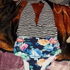 One piece tummy control bathing suit